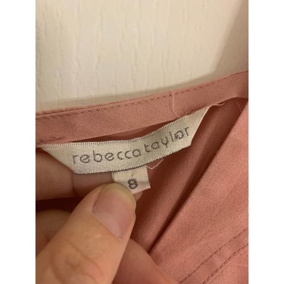 Rebecca Taylor Cotton Blend Dress with Embroidered Mesh Embellishment 8 - Picture 6 of 12